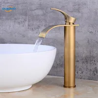 Baignoire Baignet Fauce en laiton Antique Bronze Finise Faucet ￩vier m￩langeur Vanity Water Water Bathroom robinets277u