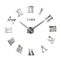 Orologi da parete orologio romana orologio grande orologio orloge 3d fai -da -te adesivi a specchio acrilico quarzo duvar saat klock moderno mutewall
