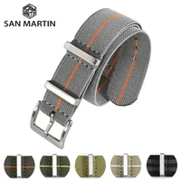 San Martin Watch Strap 20mm 22mm 파일럿 시계 밴드 범용 유형 스포츠 부대 낙하산 가방 감시 대역 나일론 스트랩 220819