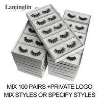 Lanjinglin entier 10 20 30 40 50 100 paires en vrac 3D faux vison cils naturels longs cils épais volume dubuffy volume cils 288w