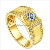 With Side Stones Gold Ring Men Moissanite Classic Trend Luxury Mens Banquet Jewelry Drop Delivery 2021 Sport1 Dhajf