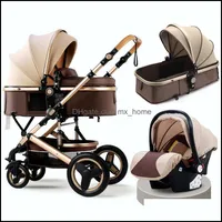 Carrinhos de bebê carrinho de bebê 3 em 1 mãe viagens de luxo carruagem cesta de carruagem Babies Seat and Cart Mxhome Drop Deliver