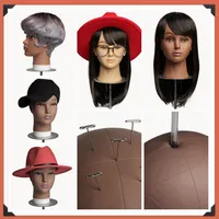 Aiguille Soft PVC Bald Mannequin Head Standder pour faire des perruques de coiffure et un hat