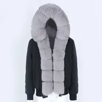 Furyourself 방수 코트 Ecofur Faux Fur Parkas 후드 Bomber Parka Winter Jacket 여성 분리 가능한 두꺼운 따뜻한 스트리트웨어 220822