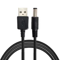 USB to DC Port Charging Cable Cord 3 5mm 5V Power Cable Angled Straight Black304g