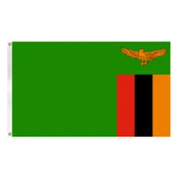 Zambiya bayrağı 90x150 cm Fabrika Tedarik Premium Polyester Country Ulusal Banner Pirinç Gromlar
