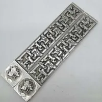 Materiais de caligrafia de press￣o de peso de papel de Bronze Antigo Antigo Bronze Antigo Materiais Materiais de Caligrafia Peso Peso Tibetano Silver 36 Beda Town Ru278p