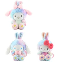 Creatief Long Ear Rabbit Rainbow Gevulde pluche rugzak Big Eye Design Kids Out Holiday Toy Soft Gift 1392 D3