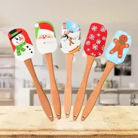 Kek Araçları Krem Spatula Noel Ahşap Tutamak Yapışmaz Mutfak Fondan Kek
