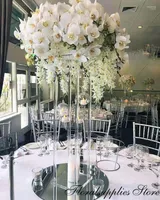 Party Decoration 35st Acrylic Flower Vase Clear Table Centerpiece For Marriage Luxury Floral Stand Column Wedding Wedding