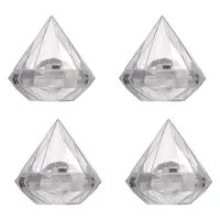 Geschenkverpackung 12pcs transparente Diamantform Candy Box Hochzeit Favor Boxen Party klares Plastikbehälter Wohnheimdekor188j