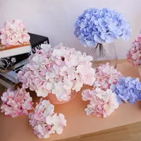 10 piezas lote de lujo colorido seda artificial hortensias flores de la cabeza decoraci￳n del hogar diy boda flores accesorios de coronas291r