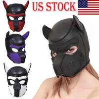 2019 New Soft Padded Rubber Neoprene Puppy Cosplay Role Play Dog Mask Full Head with Ears2925