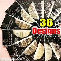 High Quality Newest Nail Wrap Wraps Decal Jeweled Strips Shiny Crystal Decals Nail Polish Foils Sticker Patch Tips Appliques Patc3228