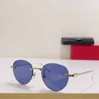Gafas de sol de dise￱ador de moda Round para mujeres Gafas de gafas para soldares Camas de metal de lujo marr￳n marr￳n de metal de lujo lentes de vidrio oscuro
