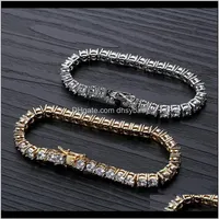 Drop levering 2021 Designer Hip Hop Jewelry Men Diamond Tennis Bracelet Iced Out Bling Bangles Love Luxury Charm Armbanden Pour HO230B