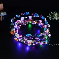 Party Supplies LED WREATH BEADBAND LIGHTS Glow Strings Flower Crown Hairband Garlands