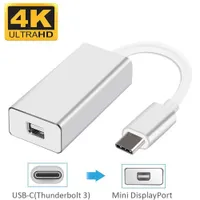4K USB C To Mini DP 60Hz USB 3.1 Type C To Mini Display Port Adapter Thunderbolt 3 To Mini DP Converter For MacBook Pro