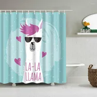 Douche gordijnen alpaca patroon badgordijn waterdicht polyester cartoon scherm bedrukt voor badkamer home decorshower