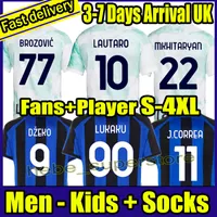 S-4xl 2022 2023 Lautaro Lukaku 90 Koszulki piłkarskie Dzieko Inters Barella Milans J. Correa 22 23 koszulka piłkarska Calhanoglu Gagliardini Men Kids Sets Sets Uniform Topss