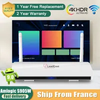 leadcool Android 9.0 smart IP tv box Amlogic S905W Quad-Core chipset 64 Bits 2GB 16GB 2.4G wireless WiFi 4K 1080P FHD H.265 France Channels Smart Media Player