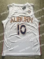Basketbol Formaları Auburn #10 Jabari Smith College Basketbol Forması Dikişli Beyaz En Kaliteli Gömlek