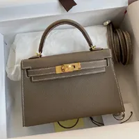 9A Top Bag de alta calidad Beeswax Line Diseñadora Lady Luxury Crossbody Handbod Bag Original IMitation Classic Epsom 19cm Mini Caja de regalo de hombro de moda