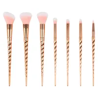 Fashion Girls Makeup Brush 7pcs Set Spiral Shaped Rose Gold Color Gift Gift Cosmetic Brushes Tools