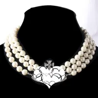 Halsband h￤ngen charms kedja f￶r kvinnor m￤n smycken h￤nge 3-lagers p￤rla bana halsband cny2562293f
