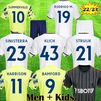 22 23 James Klich Soccer Jersey 2022 2023 Summerville Football Shirt Bamford Leeds Raphinha Sinisterra Unitedes R Rodrigo Harrison Men Zestawy dla dzieci sprzęt 999