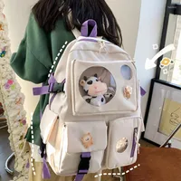 배낭 Diehe Muti-Pocket Women Nylon School Bag Backpacks Teenage Girls Fashion College Student Back Pack Mochila Femininabackpack