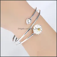 Pulseira de lótus pulseira de flor de lótus para mulheres jóias de casamento presentes de punho de mangueira entrega 2021 pulseiras nanasashop dh8bu