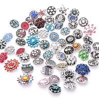 Braceletas Charmets de estilo mixto Rhinestones Buttons 18 mm para joyas intercambiables que hacen amklk