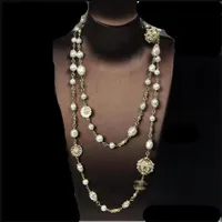 Collane a ciondolo gioielli di lusso classico lettere lanterna lettere a sospensione collana a catena maglione lunga perla