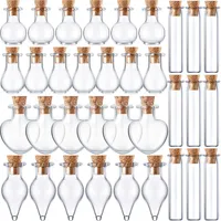 Colgantes mini botellas de vidrio frascos con tapones de corcho de madera Tiny deseando mes botella decoración de bricolaje para la fiesta de bodas favores de baby shower ge amegz