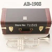 Yeni Yüksek Kaliteli Bach AB-190'lar Pirinç BB Trompet Gümüş Kaplama Profesyonel Müzik Aletleri Vaka Ağızlık Aksesuarları225p