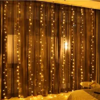 220V Curtain Light 3 3M LED Strings Fairy Festival El Mouringd Party Lights Backgroud 2648