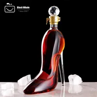 New glass bottle High heels shaped glass Whiskey bottle creative shoe type glass wine bottle wine decan196n