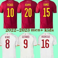 Spanien Morata Thiago 2022 Copa Mundial Tees Camiseta de Futbol Gerard World Cup Fußball -Jersey -Spieler Version Mendez Maillot Fußballhemd Kinder Kit Maglia Calcio
