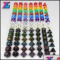 Gambing Leisure Sports Games Outdoors 7 DD Die Acrylic Polyhedral Dice Set 15 Colors RPG DND Board Game Drop Delivery 2021 GH495 XJFSH DH2XE