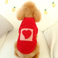 Сердечный узор Red Dog Sweater Dog Apparel для маленьких собак Chihuahua Yorkie теплая одежда для пит -кошачьи свитеры свитеры зимняя рождественская одежда 20220827 D3