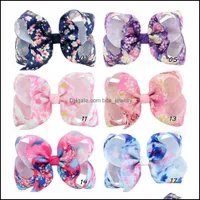 Hair Accessories Kids Floral Hairbow Clips Grosgrain Ribbon Bow With Clip For School Baby Girl Hairpchildren Drop Delivery 2021 Baby Dhwzd