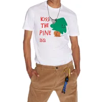 DSQファントムタートルメンズTシャツ2023 NEW ARRIVALS MENS PINE KISS COOL TシャツイタリアファッションTシャツ夏のプリントTシャツ男性品質100％コットントップ10201