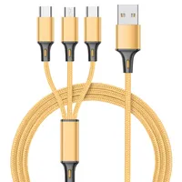 Cables de tel￩fono celular trenzado de nylon 1.2 metros m￺ltiples colores USB Cable de carga r￡pida Tipo C Cable de cargador Android para Xiaomi Samsung Huawei