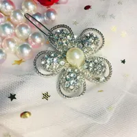 Hair Clips Flower For Women With Pearl Crystal Fashion Jewelry Girls Friend Gift Hairpin 2022 Jewellery Wedding Accessories