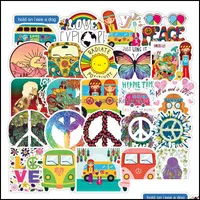 Car Stickers 50 Pcs Set Mixed Hippie Time Skateboard For Laptop Pad Bicycle Motorcycle Ps4 Phone Lage Decal Pvc Guita Carstickerstore Dh34J