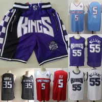 Men Jersey Sacramento''kings''jersey De'aaron 5 Fox Marvin 35 Bagley III Jason 55 Williams Basketball Shorts Basketball Jerseys