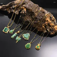 Naszyjniki wisiorek Wykwintny Buddha zielony kamień symulowany jadelet amulet maitreya naszyjnik biżuteria dla kobiet 2022