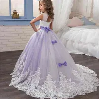 Eleagant Formals Princess Dress Children Wedding Party Pageant Long Prom Gown Kids Dresses for Girls 6-14年210709255W