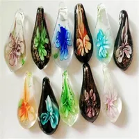 10pcs Lot Muricolor Murano Lampwork Glass Pendants para Diy Craft Jewelry Regalo Collar colgante de 35 mm PG12 SHIPP203Z